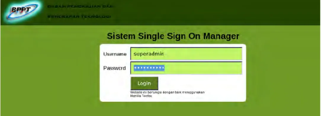 Gambar 4.44 Printscreen Layar Login Superadministrator  Halaman login superadministrator, memasukkan username  dan password superadministrator untuk masuk ke halaman menu