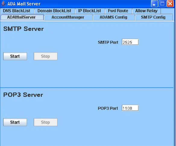 Gambar 4.7 Tampilan awal aplikasi mail server 