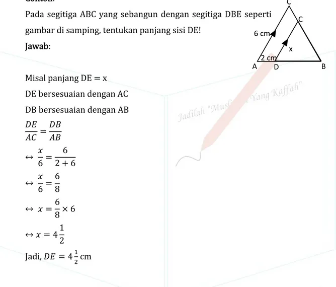 Gambar di bawah memperlihatkan bahwa titi A, B, C, dan D terletak pada satu  garis lurus dengan perbandingan AB : BC : CD = 1 : 2 : 5