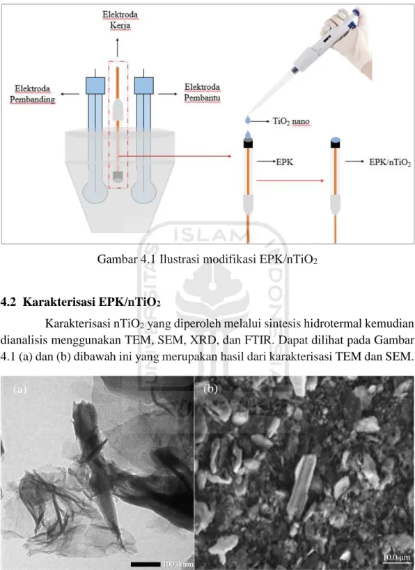Gambar 4.1 Ilustrasi modifikasi EPK/nTiO 2 