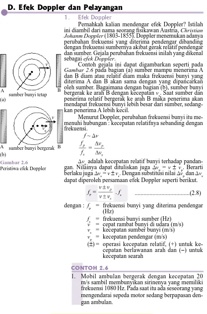 Gambar 2.6Contoh gejala ini dapat digambarkan seperti pada  pada bagian (a) sumber mampu menerima A dan B diam atau relatif diam maka frekuensi bunyi yang 