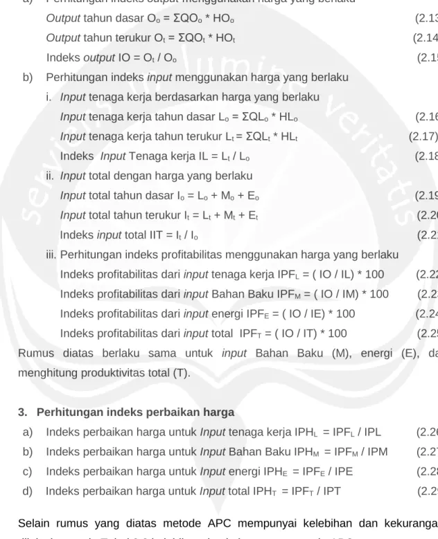Tabel 2.2 Kelebihan Dan Kekurangan Metode APC 