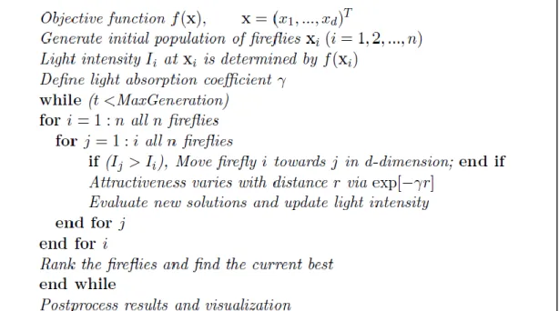Gambar 2.6. Algoritma Firefly (Yang, 2009) 