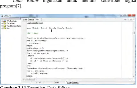 Gambar 2.11  Tampilan Code Editor 