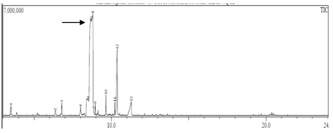 Gambar 2: Kromatogram Sitronelal Hasil Analisis dengan Waktu Retensi 8,667 