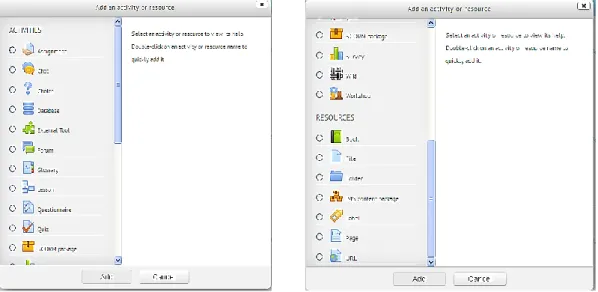 Gambar 3.7 Add an Activity or Resource 