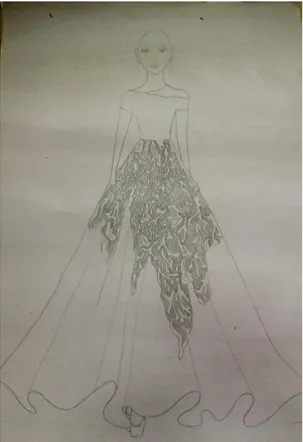 Gambar 1 desain gaun   ( gambar untuk nomer 2 ) 