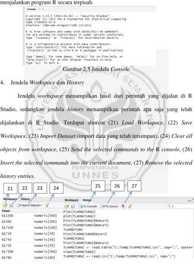 Gambar 2.5 Jendela Console 