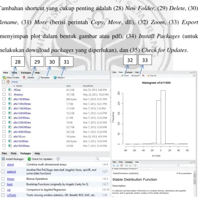 Gambar 2.7 Jendela Files, Plots, Packages, dan Help 