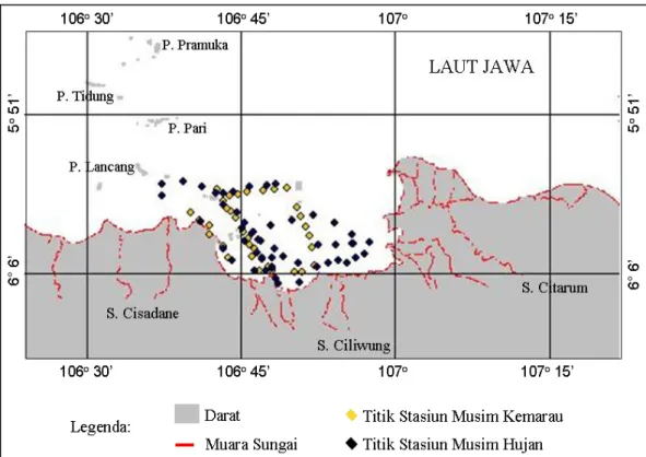 Gambar 6. Lokasi Penelitian di Perairan Teluk Jakarta 