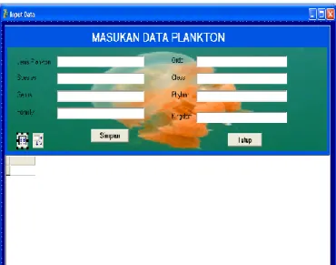 Tabel  gambar  digunakan  untuk  menyimpan data-data gambar plankton  berdasarkan nama spesiesnya
