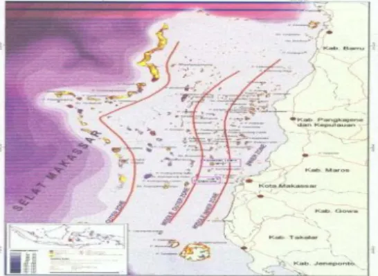 Gambar 2.  Lebar Gugusan Spermonde  
