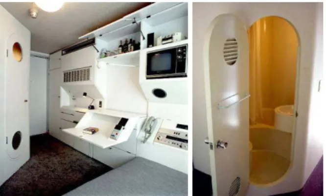 Gambar II.3.1.1.3: Interior Nakagin Capsule Hotel 