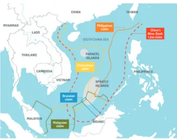Gambar 1. Peta Klaim Sengketa di Laut China  Selatan