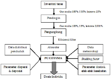 Gambar 1. Alur Perhitungan Dosis Individu Dengan Program PC COSYMA 