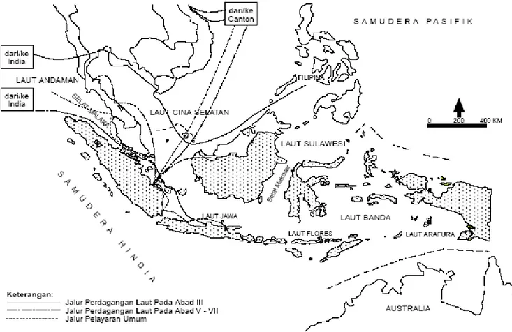 Gambar 1. Peta jalur perdagangan laut Asia Tenggara