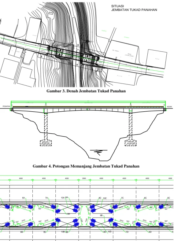 Gambar 3. Denah Jembatan Tukad Panahan 