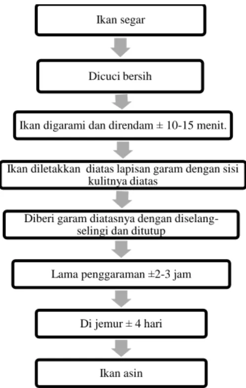 Gambar  6.  Prosedur  Cara  Penggaraman                      Ikan di Pulau Siberut.  