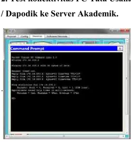 Gambar 3.12 Test Ping Tata Usaha /  Dapodik ke Server Akademik 