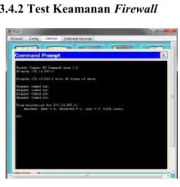 Gambar 3.14 Test Firewall server  Akademik dengan Command Prompt 
