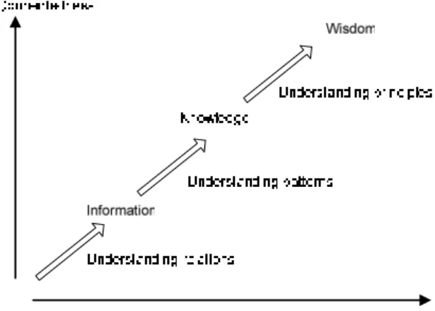 Gambar 1 Hirarki Data ke Wisdom  (Tobing, 2007) 