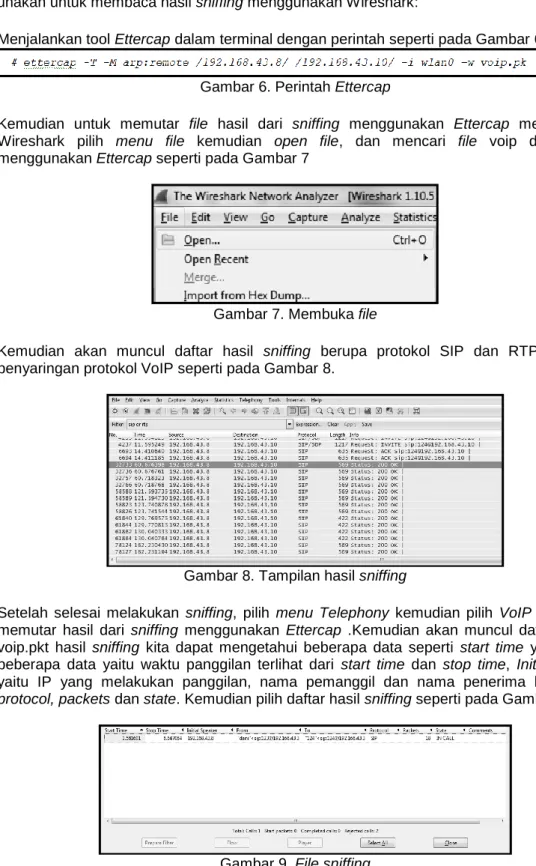 Gambar 6. Perintah Ettercap 