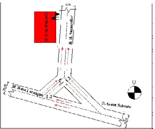 Gambar 4.2 Lokasi titik survey 1 yaitu ruas Jalan Imam Bonjol –  Raya Larangan – H. Soenandar 