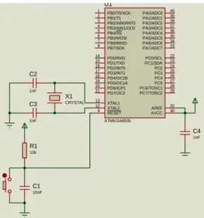 Gambar 3.8. Skema Rangkaian Minimum Sistem (Mikrokontroler) 