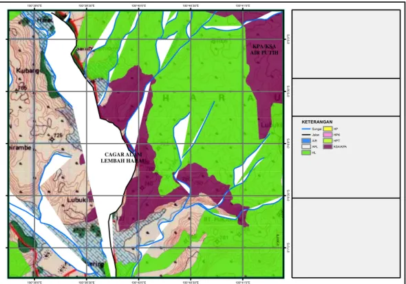 Gambar 1. Peta Kawasan Cagar Alam Lembah Harau  Sumber : Peta penunjukan kawasan hutan Propinsi Sumatera Barat, 2013 
