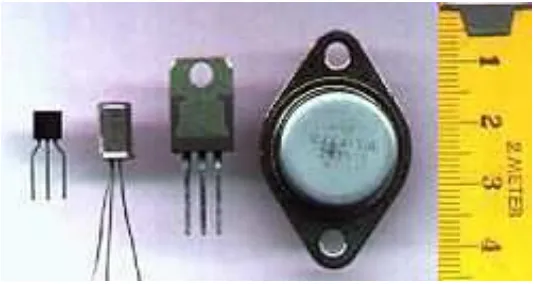 Gambar 2.12 Transistor (dibandingkan dengan pita ukur sentimeter) 