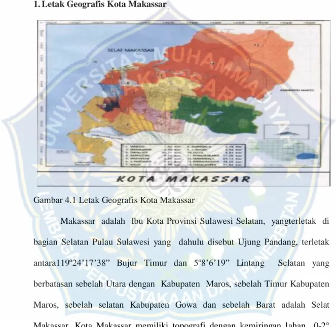 Gambar 4.1 Letak Geografis Kota Makassar 
