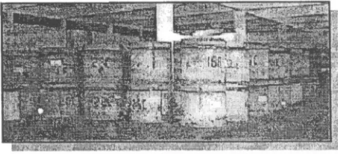 Gambar 1 : limbah radioaktif cair dan semi cair dalam sel beton.