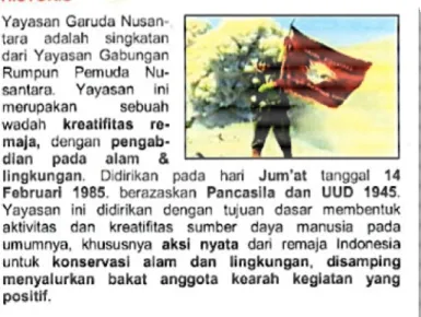 Gambar 4.1 : Sejarah dan Profil Yayasan Garuda Nusantara 
