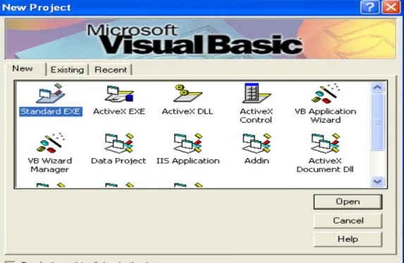 Gambar 2.6  Tampilan awal Visual Basic 