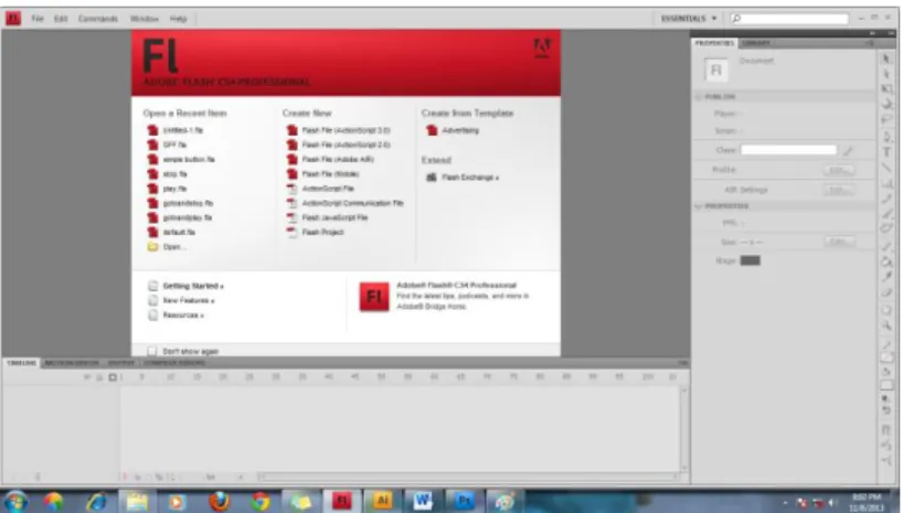 Gambar 3.4 Software Adobe Flash 