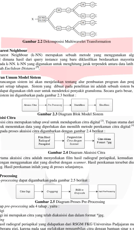 Gambar 2.2 Dekomposisi Multiwavelet Transformation 
