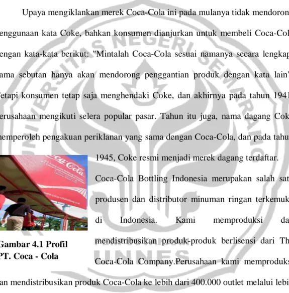 Gambar 4.1 Profil  PT. Coca - Cola 