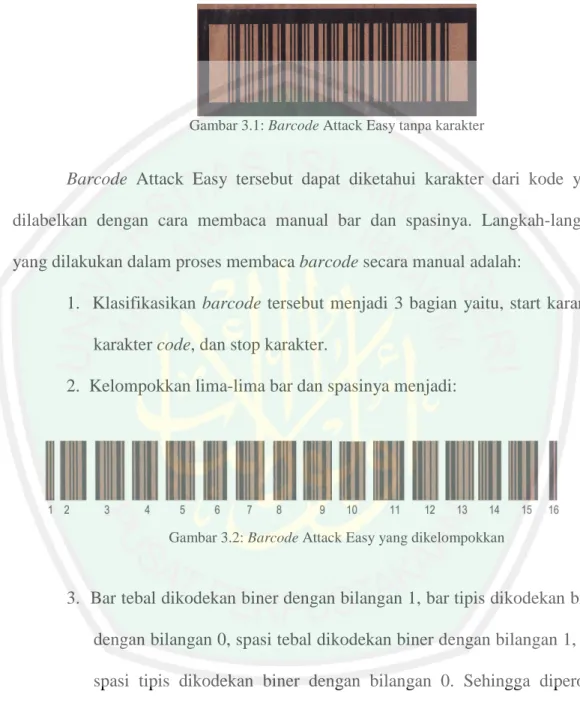 Gambar 3.1: Barcode Attack Easy tanpa karakter 