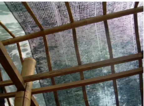 Gambar 1. Atap bangunan dengan paranet 75% dan plastik UV 