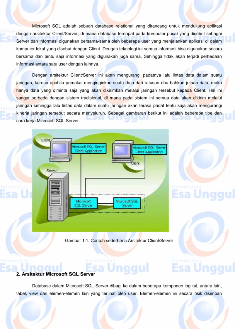 Gambar 1.1. Contoh sederhana Arsitektur Client/Server