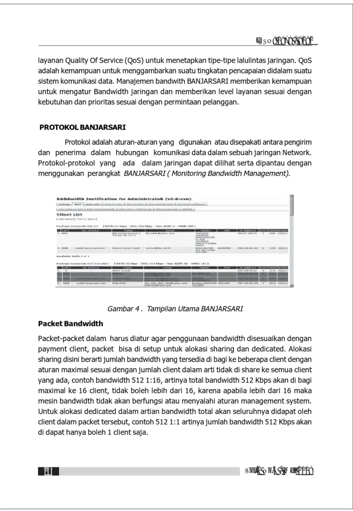 Gambar 4 .  Tampilan Utama BANJARSARI Packet Bandwidth