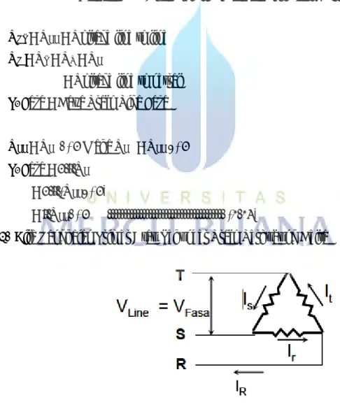 Gambar 3.12 Rangkaian Terhubung Delta  V Line  = V Fasa 