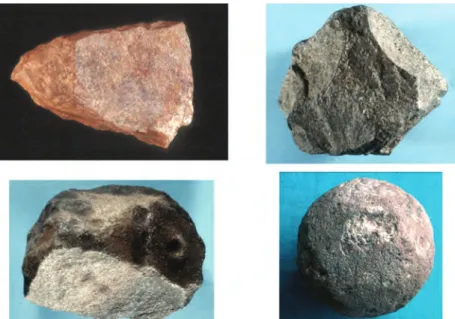 Gambar 1.28 Artefak alat batu yang ditemukan di situs Sangiran dan Ngebung