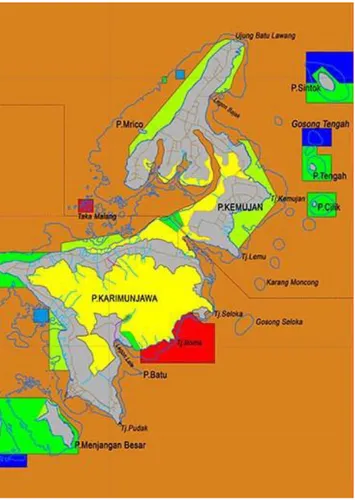 Gambar 2. 1 Peta Pulau Karimunjawa, Taman Nasional Karimunjawa   Sumber: Laman Taman Nasional Karimunjawa 