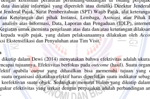 Tabel 1. Klasifikasi Pengukuran Efektivitas 