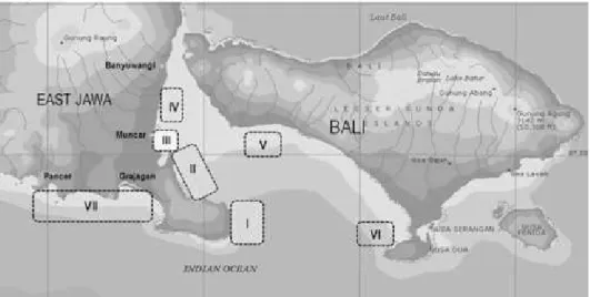 Gambar 1. Daerah penangkapan ikan lemuru (S.lemuru) di Selat Bali