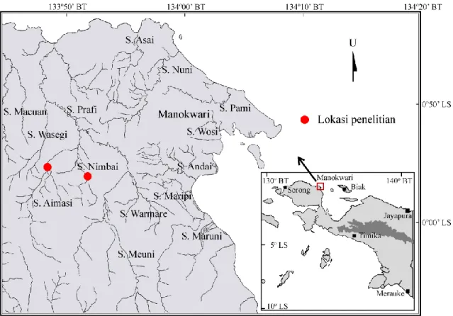 Gambar 1. Lokasi penelitian (Sumber: dimodifikasi dari Bakorsurtanal, 2006) 