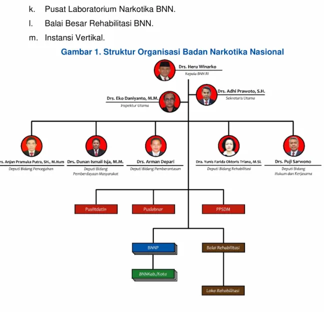 Gambar 1. Struktur Organisasi Badan Narkotika Nasional 