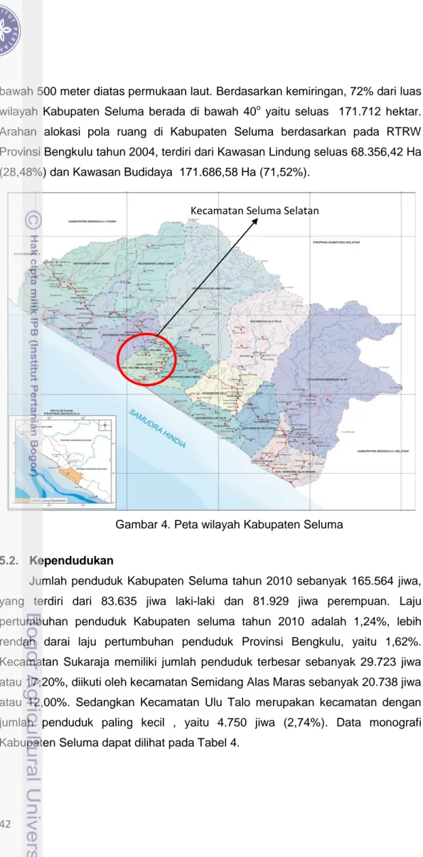Gambar 4. Peta wilayah Kabupaten Seluma 