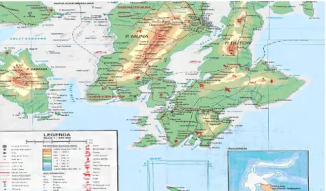 Gambar 2.2.  Peta Wilayah Kabupaten Buton dan Sekitarnya 